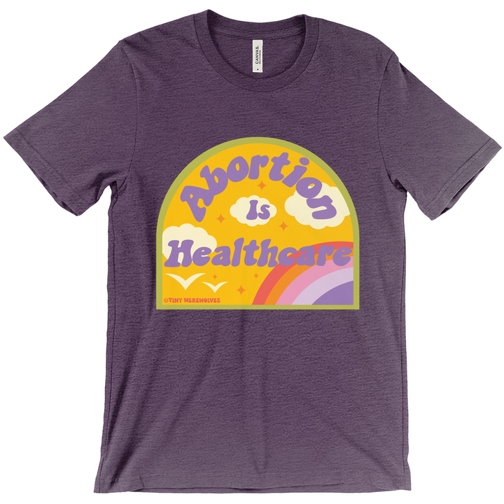 Abortion is Healthcare Unisex Fitted Tee Heather Purple