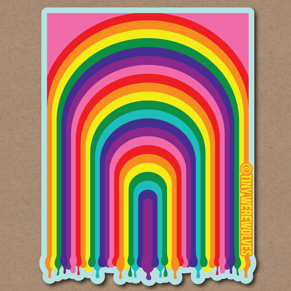 1970's Dripping Rainbow Sticker