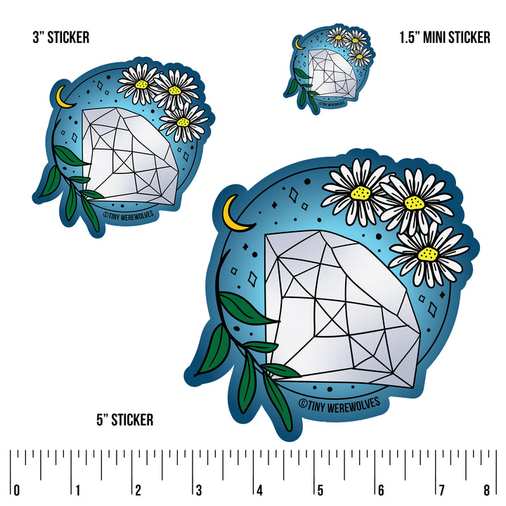 April Crystal & Flower Birthstone Sticker