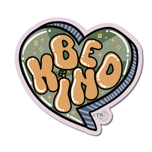 Original artwork by Tiny Werewolves | Be Kind Sticker in 5" Sticker | Shop to get your gender neutral Sticker