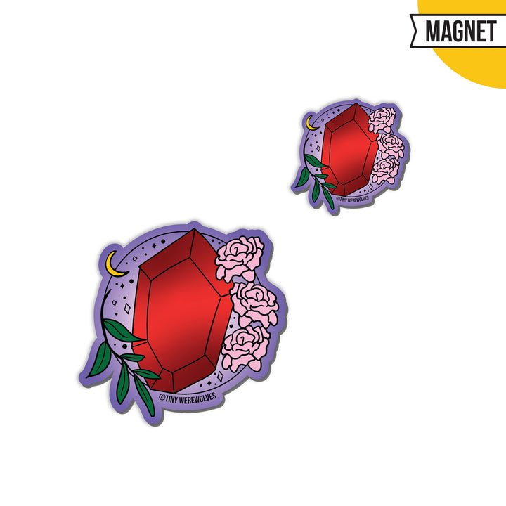 January Crystal & Flower Birthstone Magnet