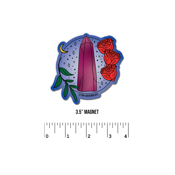 June Crystal & Flower Birthstone Magnet 3.5" Magnet