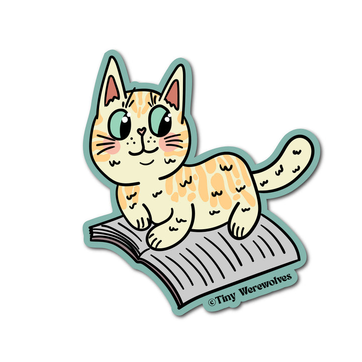 Book Kitties Stickers Orange Cat
