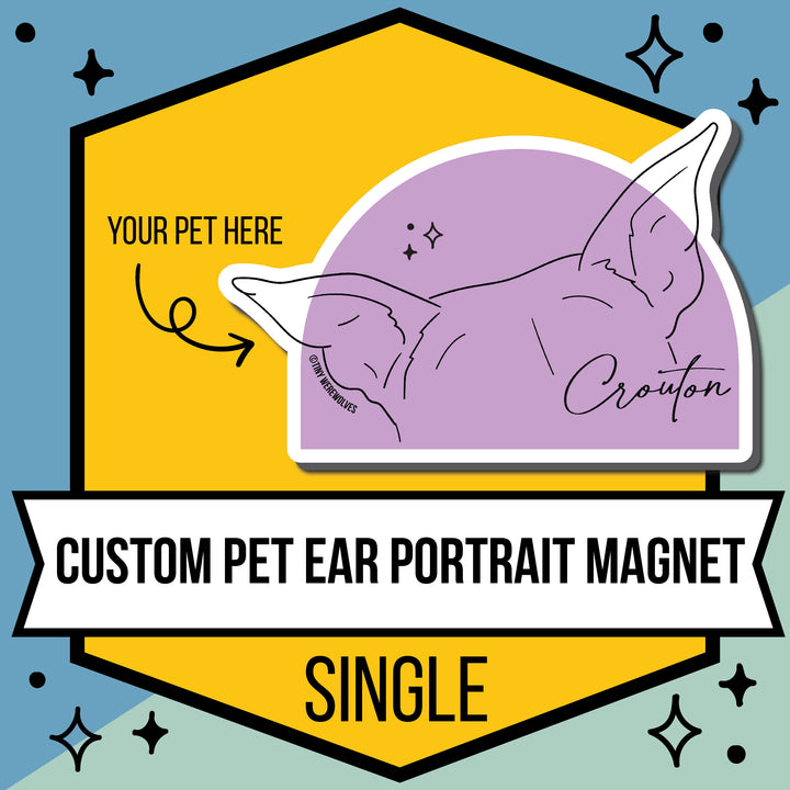 Custom Illustrated Pet Ear Magnet 1 Pet