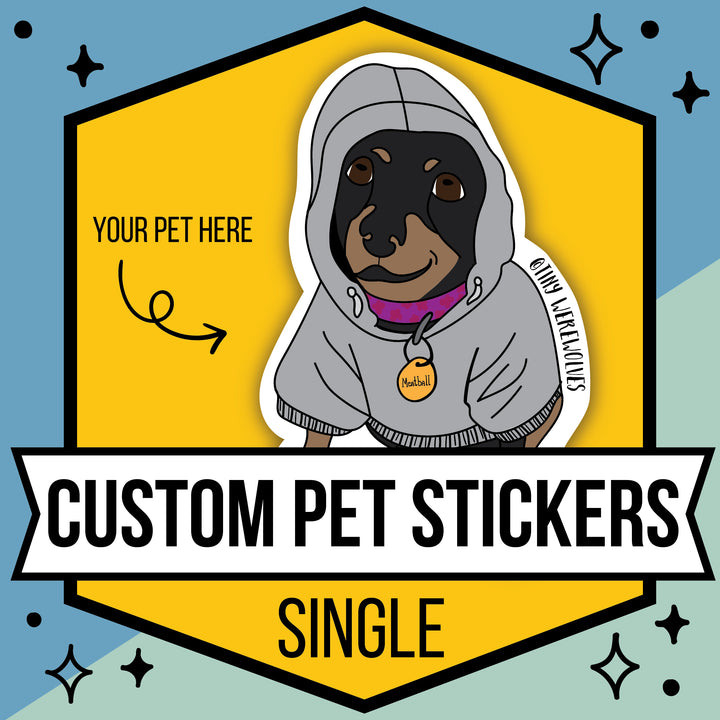 Custom Illustrated Pet Sticker 1 Pet