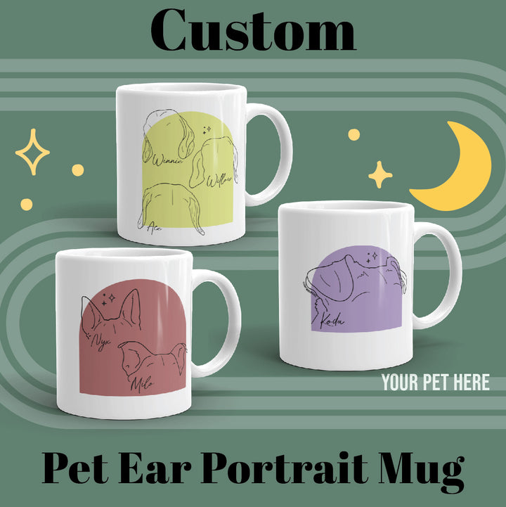 Custom Illustrated Pet Ear Mug