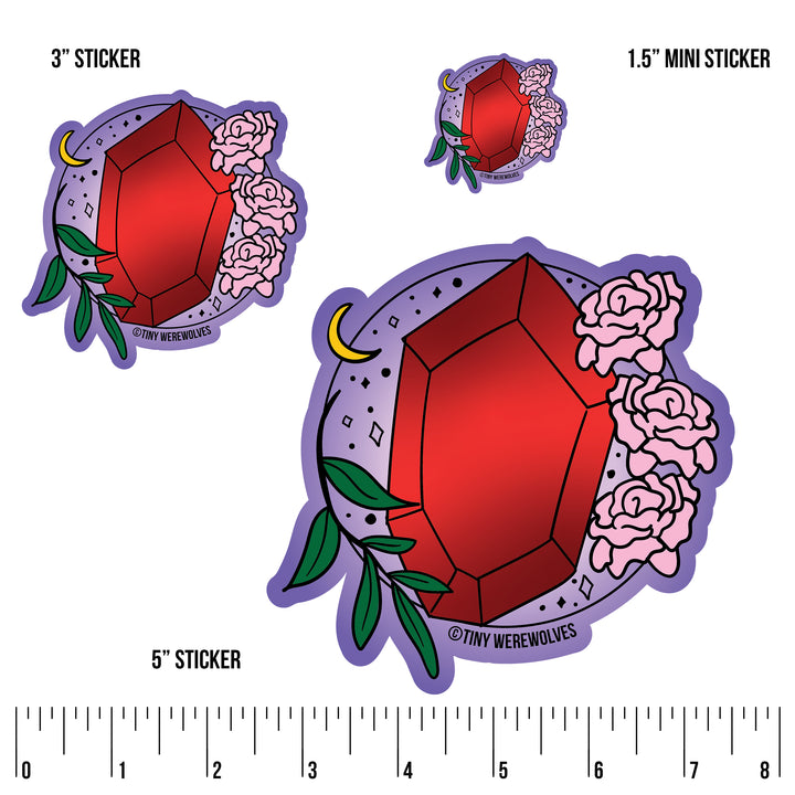January Crystal & Flower Birthstone Sticker
