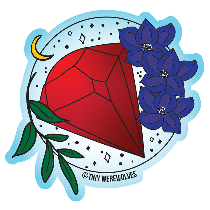 July Crystal & Flower Birthstone Magnet