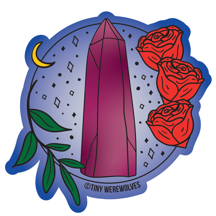 June Crystal & Flower Birthstone Sticker