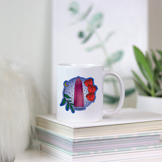 Original artwork by Tiny Werewolves | June Crystal & Flower Birthstone Mug in | Shop to get your gender neutral Mug