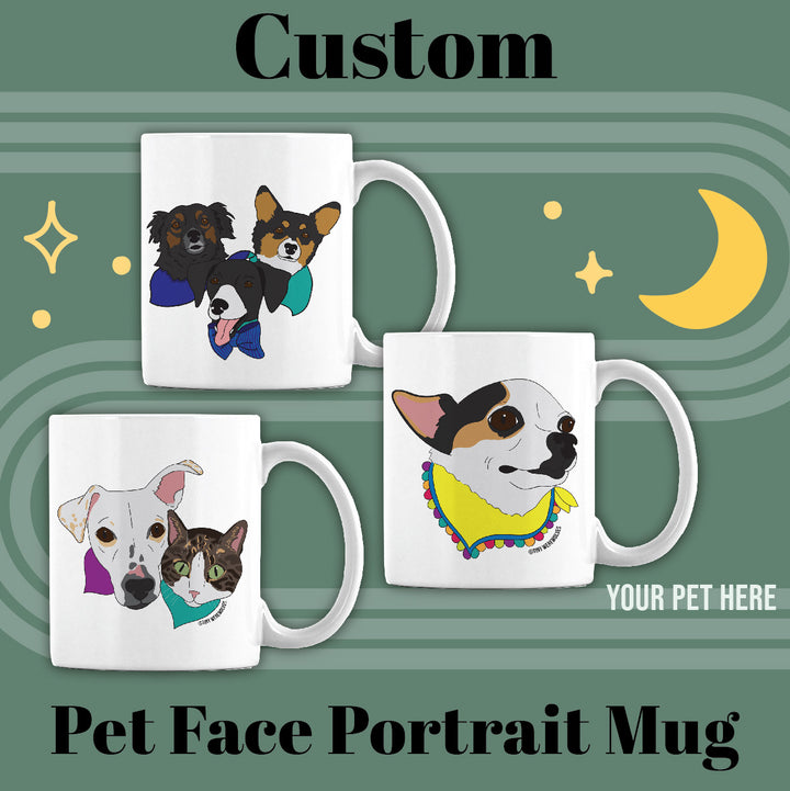 Custom Illustrated Pet Face Mug