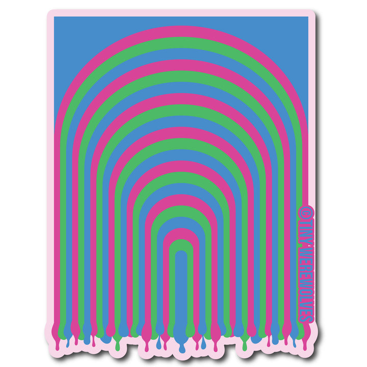Poly Dripping Rainbow Sticker