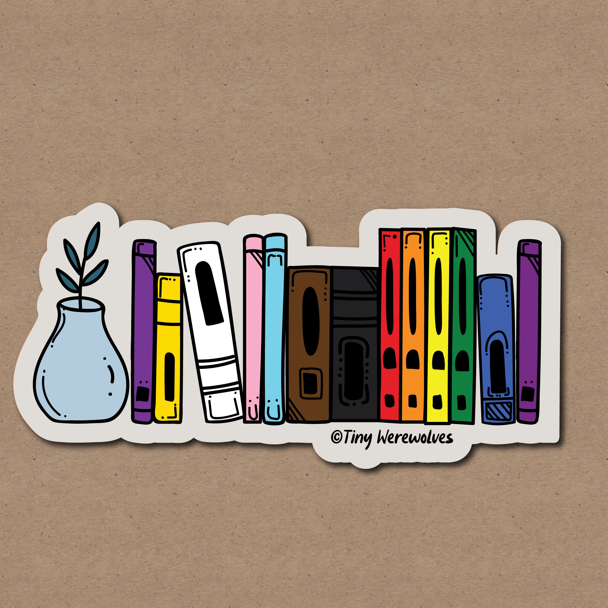 Intersex-Inclusive Progress Bookshelf Pride Sticker – Tiny Werewolves