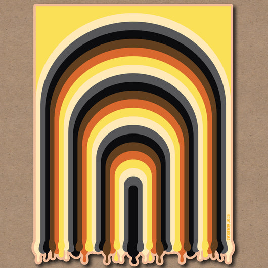 Original artwork by Tiny Werewolves | Bear Dripping Rainbow Sticker in | Shop to get your gender neutral Sticker