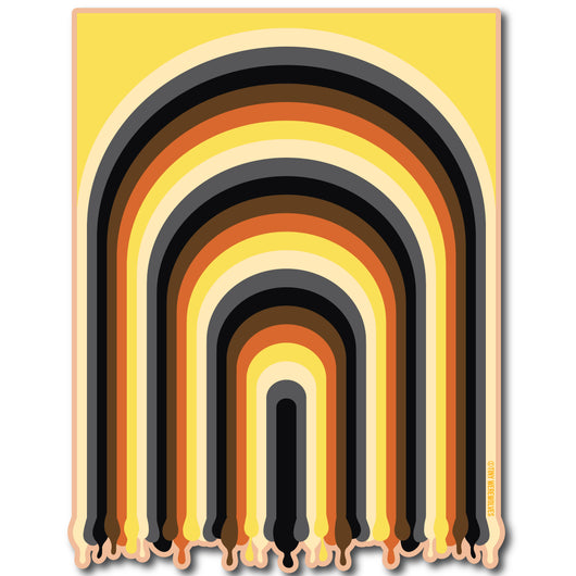 Original artwork by Tiny Werewolves | Bear Dripping Rainbow Sticker in 5" Sticker | Shop to get your gender neutral Sticker