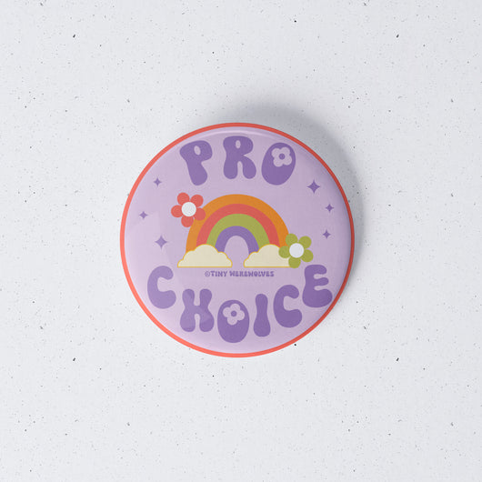 Original artwork by Tiny Werewolves | Pro Choice 1" Mini Button Pin in | Shop to get your gender neutral Metal Pinback Button