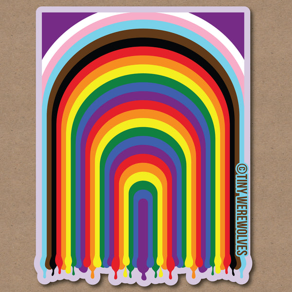 Progressive Dripping Rainbow Sticker