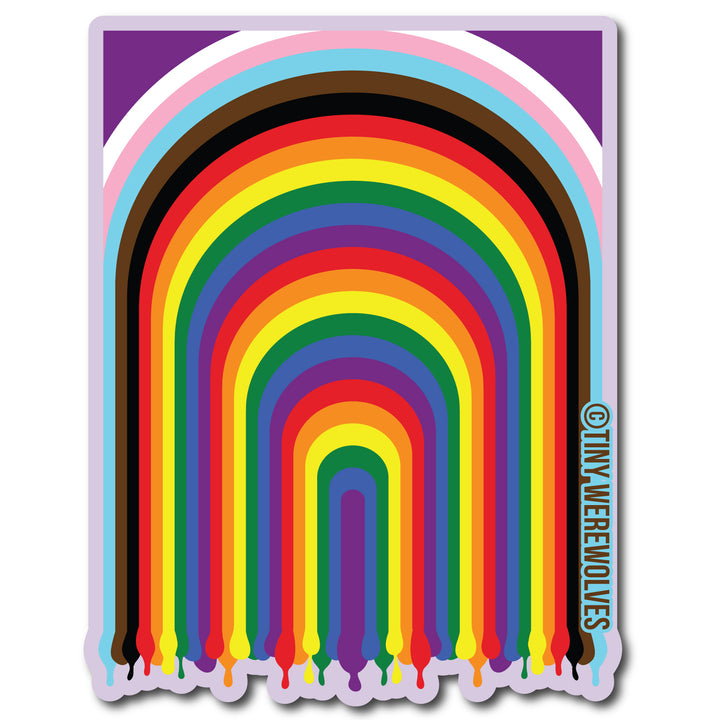 Progressive Dripping Rainbow Sticker