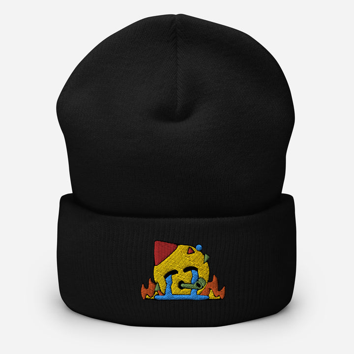 Chaotic Party Emoji Embroidered Cuffed Beanie Default Title