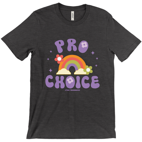 Original artwork by Tiny Werewolves | Pro Choice Tee in Dark Heather Grey | Shop to get your gender neutral Tee