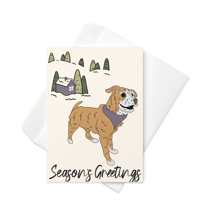 Custom Illustrated Pet Holiday Greeting Cards