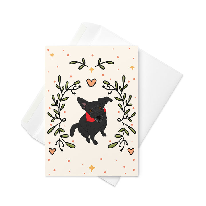 Custom Illustrated Pet Holiday Greeting Cards 1 Pet 50 Pack