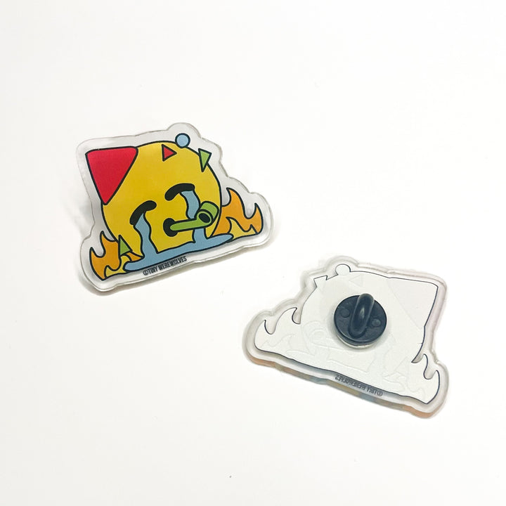 Chaotic Party Emoji Acrylic Pin 1.75" Mini Pin