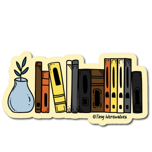 Original artwork by Tiny Werewolves | Bear Bookshelf Pride Sticker in | Shop to get your gender neutral Sticker