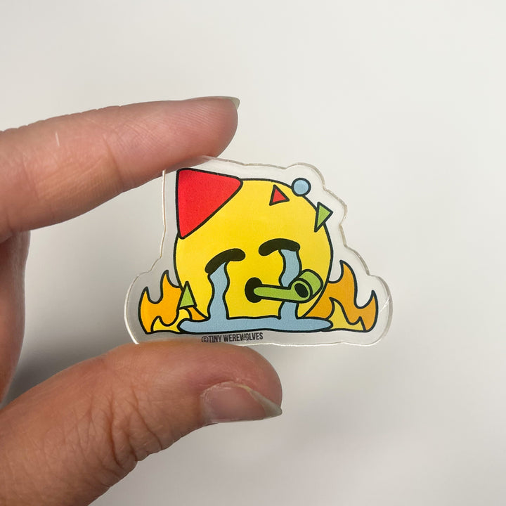 Chaotic Party Emoji Acrylic Pin