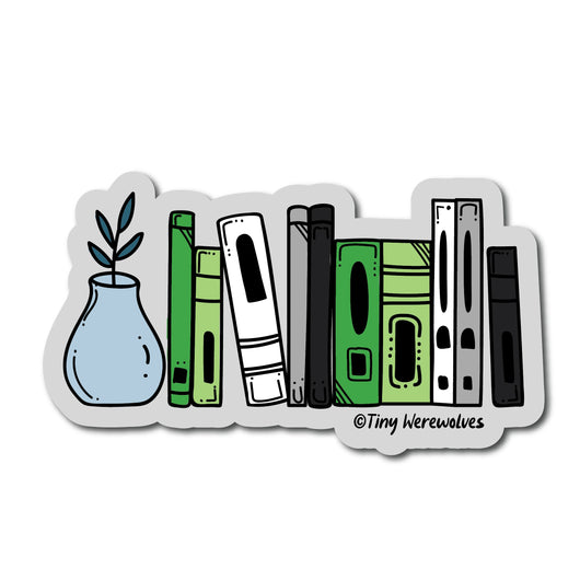 Original artwork by Tiny Werewolves | Aromantic Bookshelf Pride Sticker in | Shop to get your gender neutral Sticker